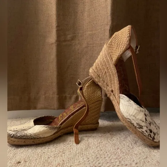 Sam Edelman Snakeskin Wedges Cute Comfy Luxury Espadrille Trendy Summer Spring