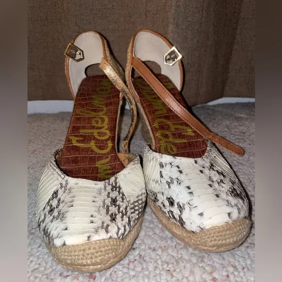 Sam Edelman Snakeskin Wedges Cute Comfy Luxury Espadrille Trendy Summer Spring