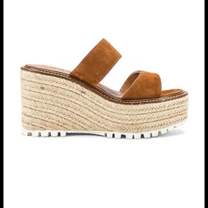 Sam Edelman Tan Suede Platform Wedges with Espadrille Sole - 8M