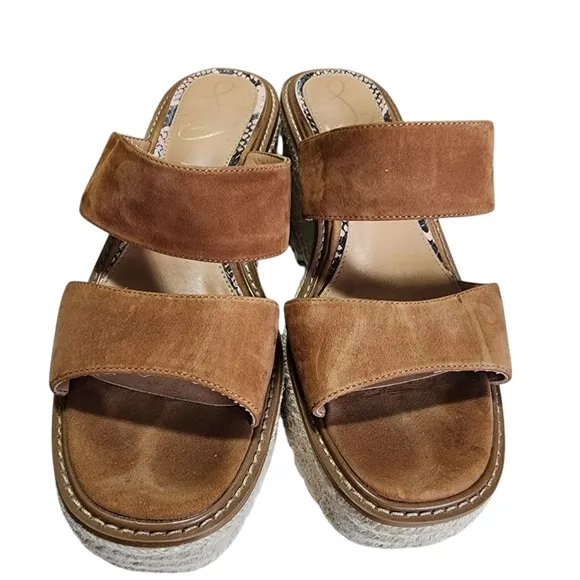 Sam Edelman Tan Suede Platform Wedges with Espadrille Sole - 8M