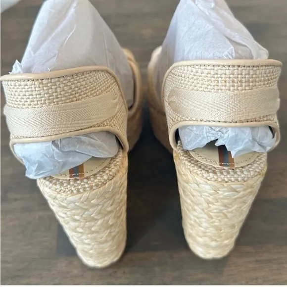 Sam Edelman Vaughn Open Toe Wedges Tan size 9.5