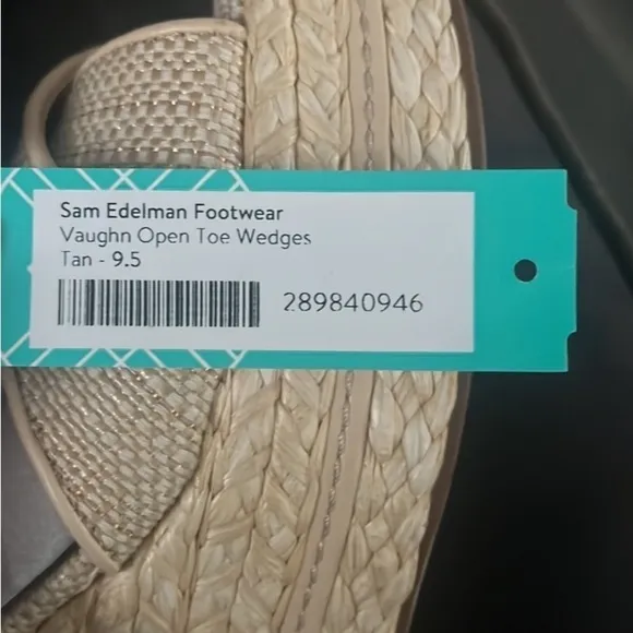 Sam Edelman Vaughn Open Toe Wedges Tan size 9.5