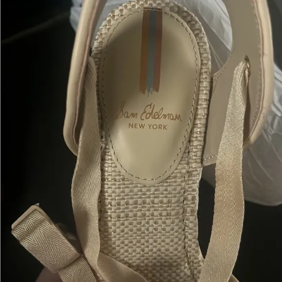 Sam Edelman Vaughn Open Toe Wedges Tan size 9.5