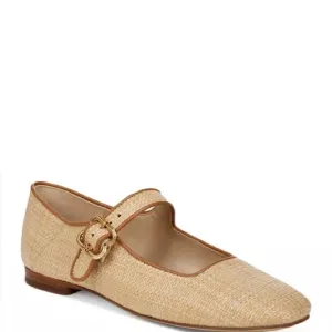 Sam EdelmanWomen's Michaela Mary Jane Flats Bleached Beachwood Weave Size 9