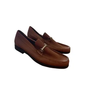 Sandrino Cordoba Mens Brown Leather Moc Toe Slip On Loafer Dress Shoes Size 9D