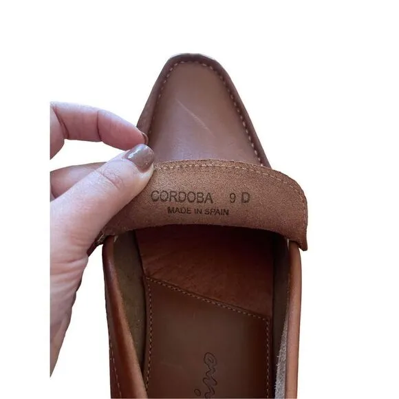 Sandrino Cordoba Mens Brown Leather Moc Toe Slip On Loafer Dress Shoes Size 9D