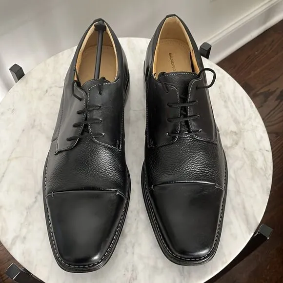 SANDRO MOSCOLONI STRAIGHT TIP BLUCHER DERBY MAXWELL, Black, 13, NWOB