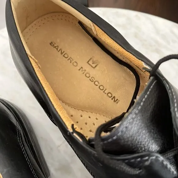 SANDRO MOSCOLONI STRAIGHT TIP BLUCHER DERBY MAXWELL, Black, 13, NWOB
