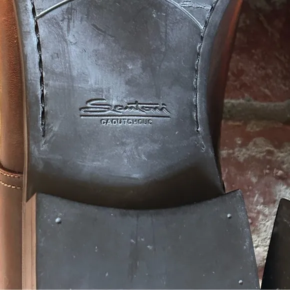 Santoni Brown Leather Oxford Shoes Made in Italy
