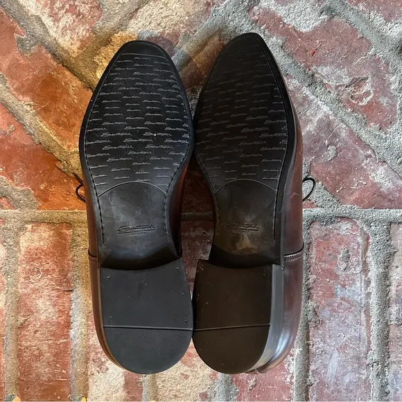 Santoni Brown Leather Oxford Shoes Made in Italy