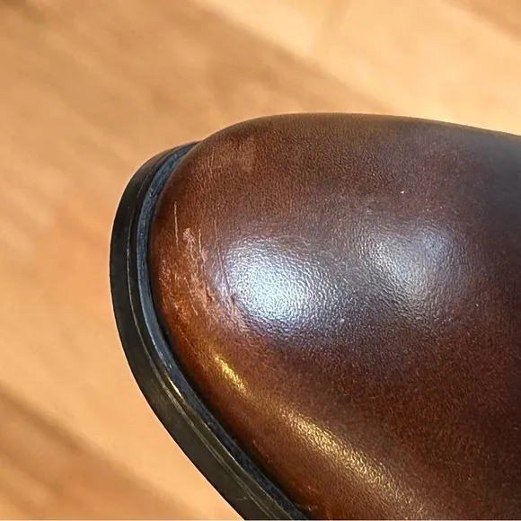 Santoni Brown Leather Oxford Shoes Made in Italy