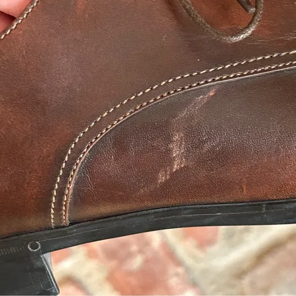 Santoni Brown Leather Oxford Shoes Made in Italy