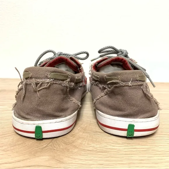Sanuk Shoes Men's Size 11 Shipwrecked Lace Up Boat Shoes Sidewalk Surfer Canvas