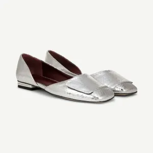 Sarto by Franco Sarto Tracy Metallic Snake Print Leather d'Orsay Flats Size 7