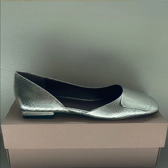 Sarto by Franco Sarto Tracy Metallic Snake Print Leather d'Orsay Flats Size 7