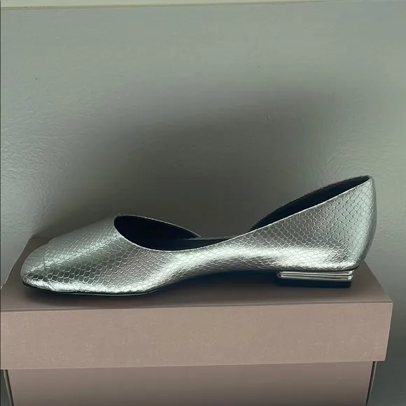 Sarto by Franco Sarto Tracy Metallic Snake Print Leather d'Orsay Flats Size 7