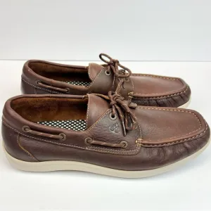 SAS Brown Boat Shoes with Leather Finish