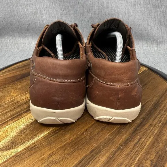 SAS Decksiders Men's 11 Wide Lace Up Deck Boat Shoes Brown Leather Tripad Comfy