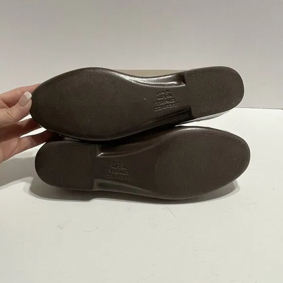 SAS METRO Horsebit Loafer Womens 9M Taupe Beige Leather TriPad Comfort Shoes EUC