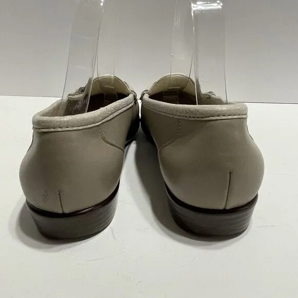SAS METRO Horsebit Loafer Womens 9M Taupe Beige Leather TriPad Comfort Shoes EUC
