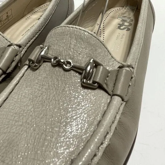 SAS METRO Horsebit Loafer Womens 9M Taupe Beige Leather TriPad Comfort Shoes EUC