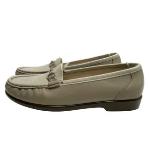 SAS METRO Horsebit Loafer Womens 9M Taupe Beige Leather TriPad Comfort Shoes EUC