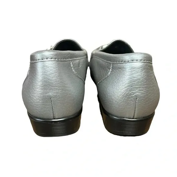 SAS METRO SLIP ON LOAFER IN PEWTER‎ SILVER HORSEBIT LOAFERS WOMEN SIZE 9.5