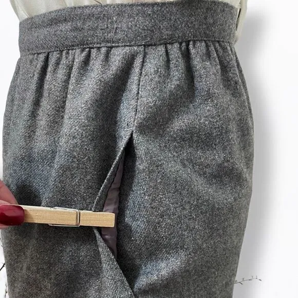 SASSON Vintage Gray Wool Blend Midi Skirt Sz 8