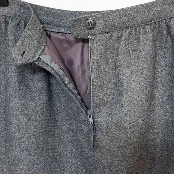 SASSON Vintage Gray Wool Blend Midi Skirt Sz 8