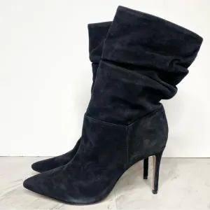 Schutz Ashlee Black Suede Slouch Heeled Boot 9B