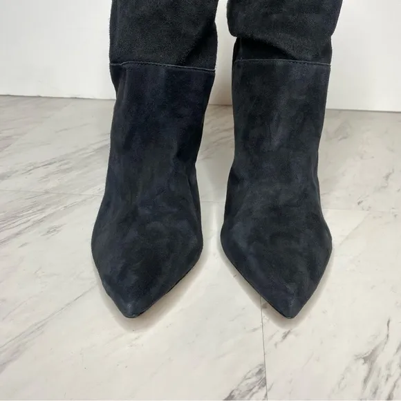 Schutz Ashlee Black Suede Slouch Heeled Boot 9B