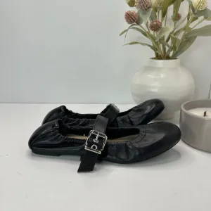 Schutz Calita Nappa Leather Mary Jane Ballerina Flats Black Women 6.5B Tried On