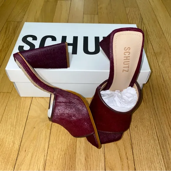 SCHUTZ Leather   Fur Sandals