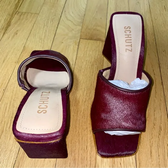 SCHUTZ Leather   Fur Sandals