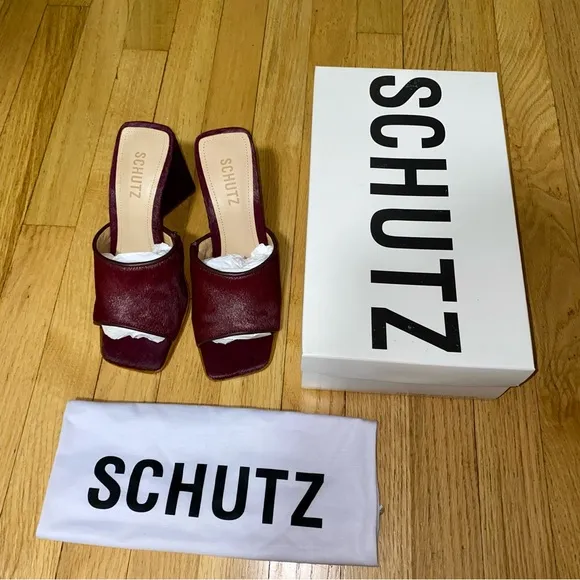SCHUTZ Leather   Fur Sandals