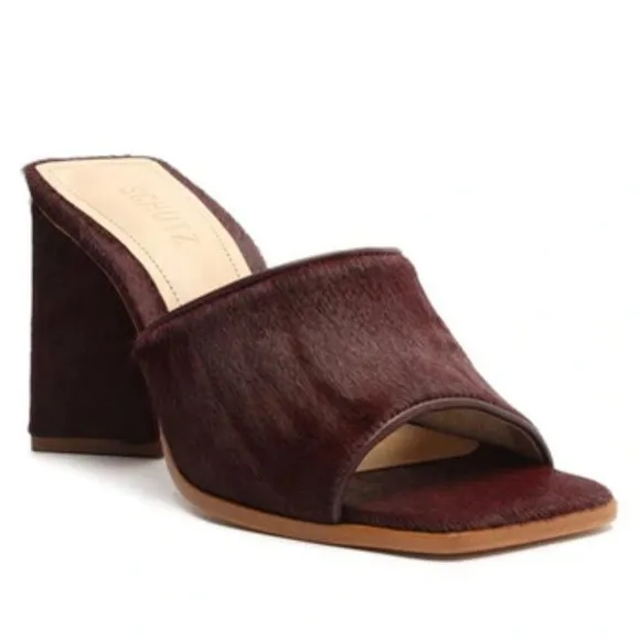 SCHUTZ Leather   Fur Sandals