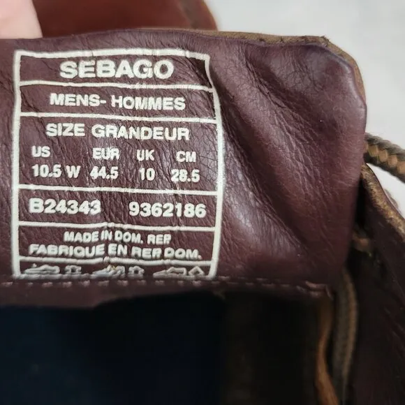 Sebago Clovehitch II Boat Shoes Mens Sz 10.5 W Brown Leather Oxfords two tone