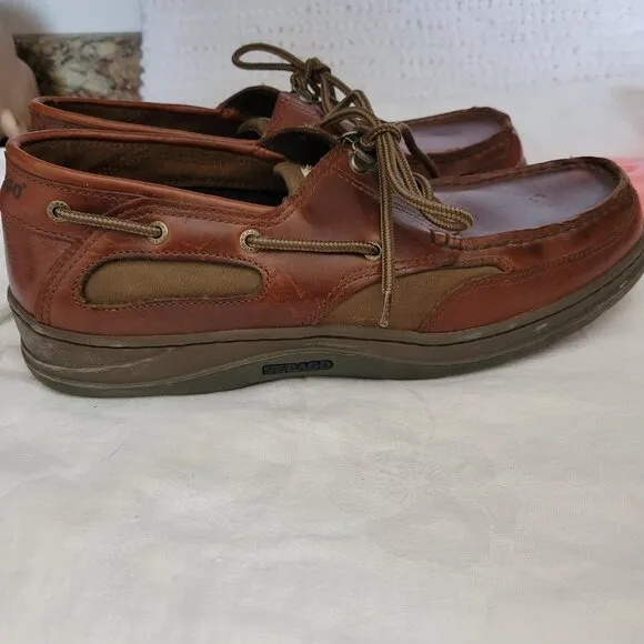 Sebago Clovehitch II Boat Shoes Mens Sz 10.5 W Brown Leather Oxfords two tone