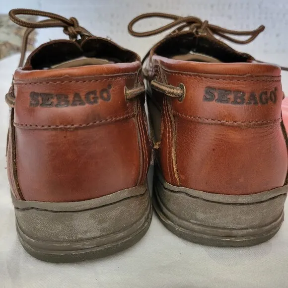 Sebago Clovehitch II Boat Shoes Mens Sz 10.5 W Brown Leather Oxfords two tone