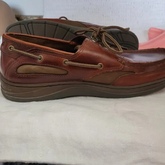 Sebago Clovehitch II Boat Shoes Mens Sz 10.5 W Brown Leather Oxfords two tone