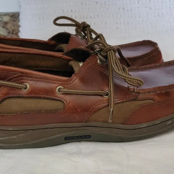 Sebago Clovehitch II Boat Shoes Mens Sz 10.5 W Brown Leather Oxfords two tone