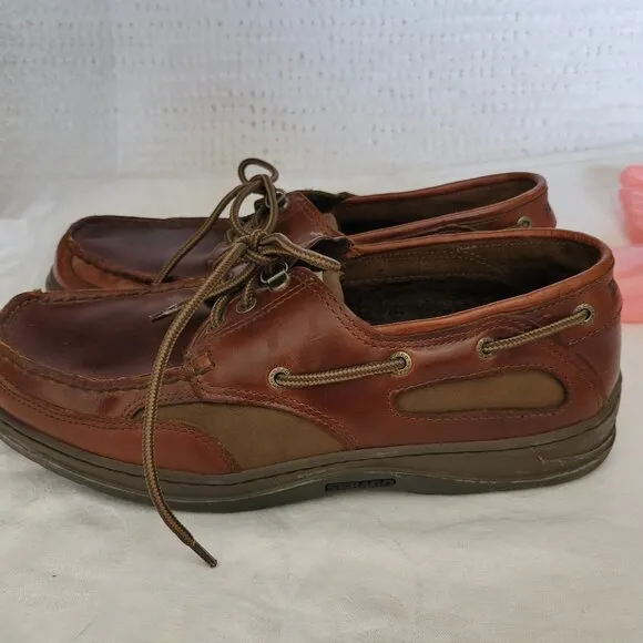 Sebago Clovehitch II Boat Shoes Mens Sz 10.5 W Brown Leather Oxfords two tone