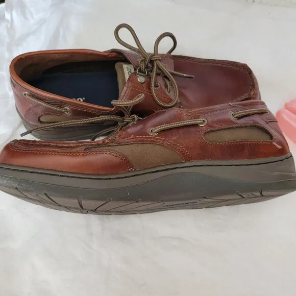 Sebago Clovehitch II Boat Shoes Mens Sz 10.5 W Brown Leather Oxfords two tone
