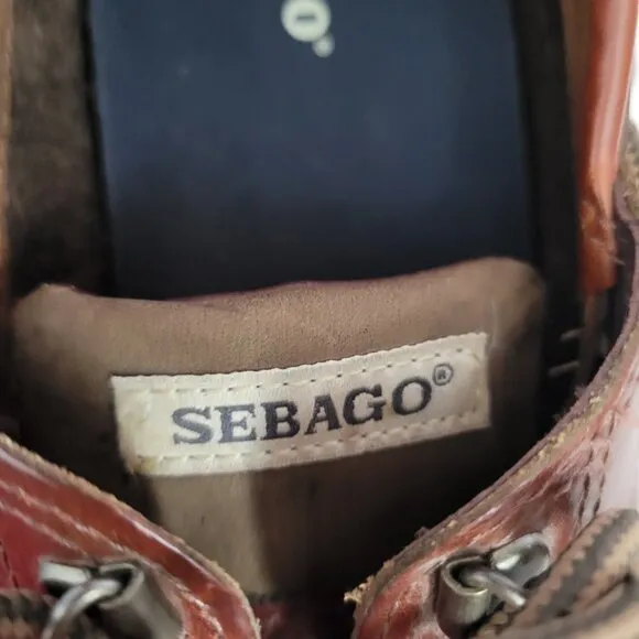 Sebago Clovehitch II Boat Shoes Mens Sz 10.5 W Brown Leather Oxfords two tone
