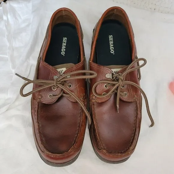 Sebago Clovehitch II Boat Shoes Mens Sz 10.5 W Brown Leather Oxfords two tone