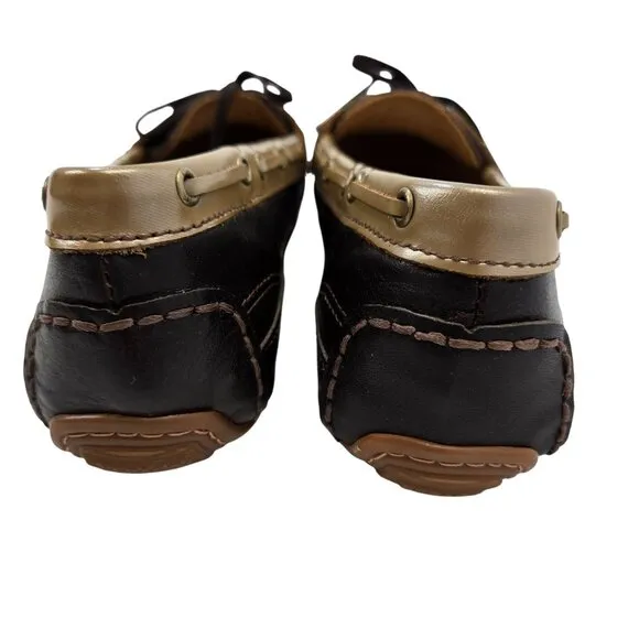 Sebago Dockside Leather Two-Tone Lace up Boat Shoes Size 8