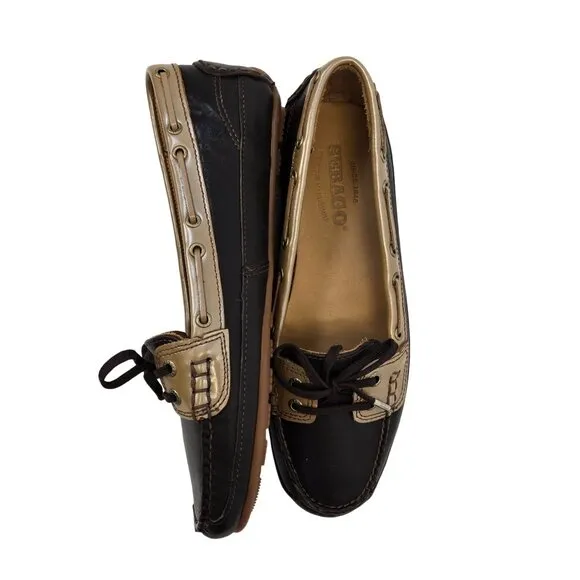 Sebago Dockside Leather Two-Tone Lace up Boat Shoes Size 8