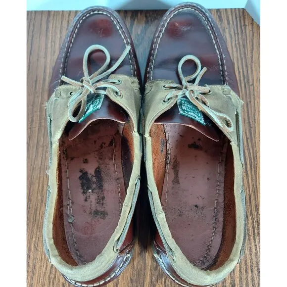 Sebago Docksides &amp; Filson Colab Leather/Canvas boat shoes 10  Topsides Moccasin