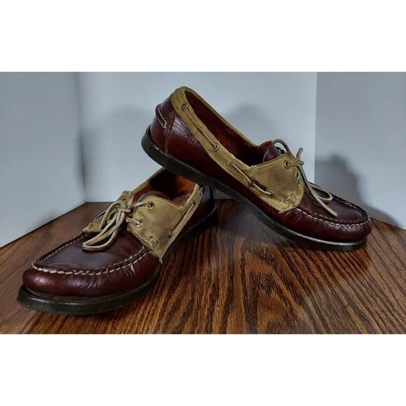 Sebago Docksides &amp; Filson Colab Leather/Canvas boat shoes 10  Topsides Moccasin