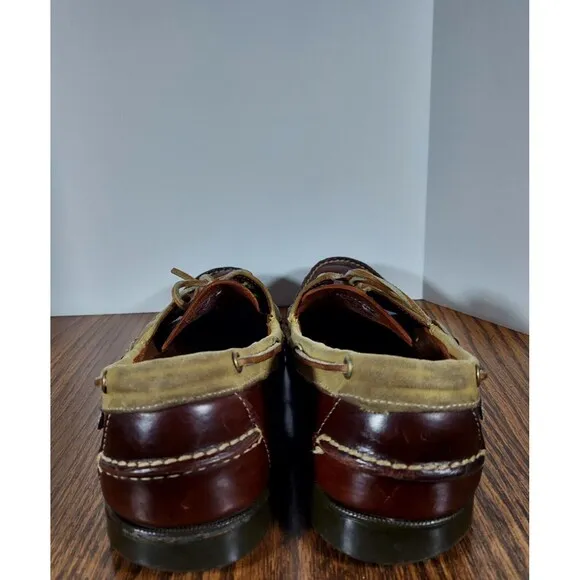 Sebago Docksides &amp; Filson Colab Leather/Canvas boat shoes 10  Topsides Moccasin